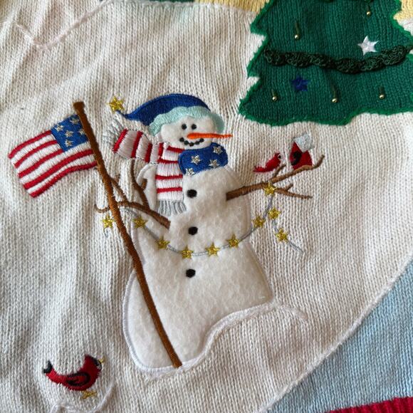 Vtg Y2K 2000s Embellished Christmas Sweater Plus Size 1X - Picture 6 of 10